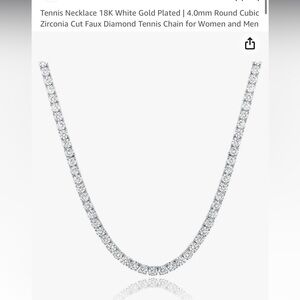 Tennis necklace 18K white gold plated- NEVER BEEN WORN